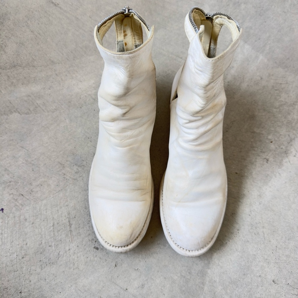 Officine Creative White Ankle Boots Cut Out